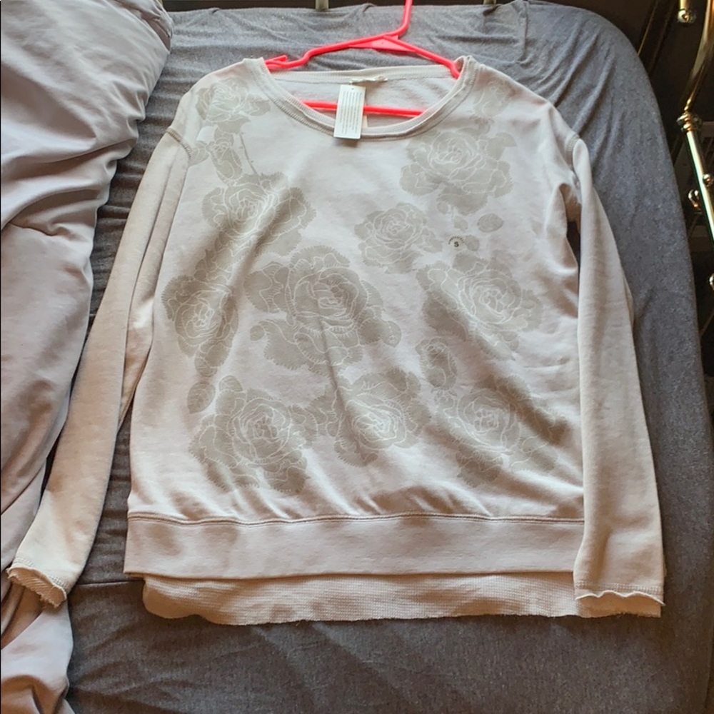 Gray/Cream Sweater with roses